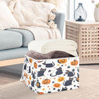 Bolaz Storage Bins with Lids and Handles,Black Cat Pumpkin Pattern Storage Box Basket with Cover Collapsible Organizer Containers for Home Closet, Shelves - Image 5