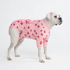 Spark Paws Dog Surgery Recovery Suit – Dog Recovery Suit After Surgery, Anti-Lick Dog Onesie, Abdominal Wound Protector, Soft Cone Alternative for Spay Neuter Male Female Pet Recovery, Pink Hearts,3XL