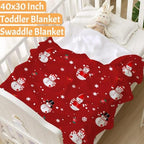 Christmas Snowman Print Baby Blanket Food Blanket Gifts Super Soft Swaddle Toddler Blanket, Newborn, Infant Nursery Blanket for Stroller, Crib XS 30x40 in for Pet/Toddler - Image 2