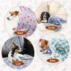 1 Pack 3 Blankets for Dog Puppy Cat (Medium 30x20'', Purple, Pink, Green) - Image 4