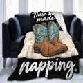 Sleepy Cowboy Boots Blanket Throw Gift for Girls Women 80"X60" by Unknown