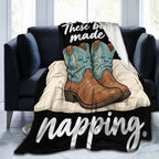 Sleepy Cowboy Boots Blanket Throw Gift for Girls Women 60"X50" by Unknown