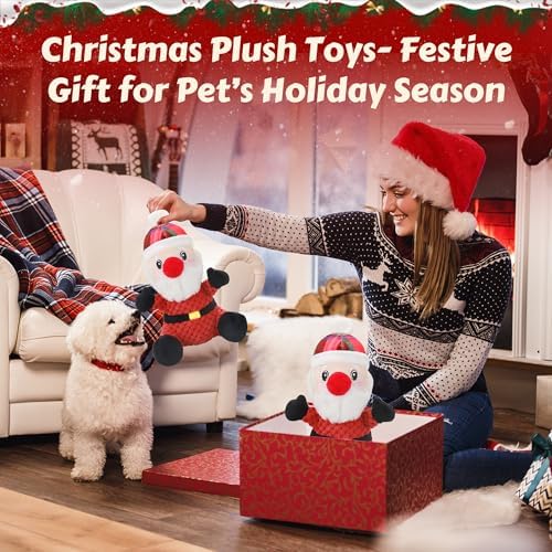 Newget Christmas Squeaky Dog Toys, Plush Dog Chew Toys with Crinkle Paper - Image 6