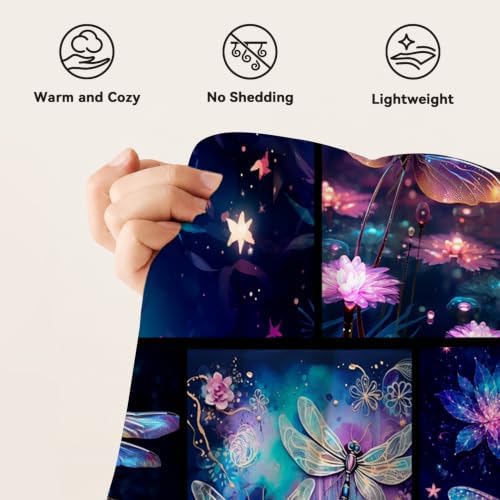 Dragonfly Blanket Dragonfly Throw Blanket Gifts for Women Men Boys Girls Kids Adults Super Soft Cozy Plush Fluffy Fuzzy Fleece Blanket Home Decor 60''X80'' - Image 6
