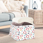 Bolaz Storage Bins with Lids and Handles,Flag Coral Starfish Anchor Life Buoy Pattern Storage Box Basket with Cover Collapsible Organizer Containers for Home Closet, Shelves - Image 5