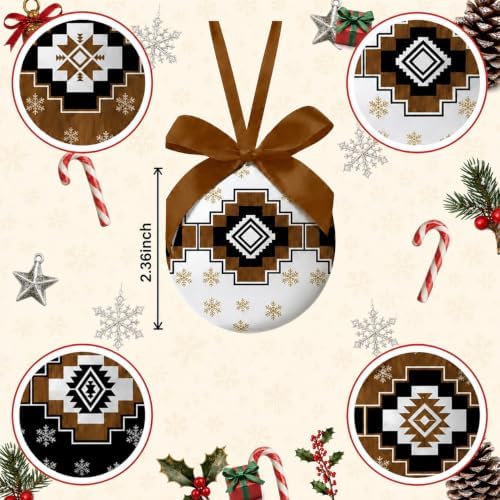 Western Christmas Ornaments - Western Christmas Decor Ball Ornaments Tree Decorations Hanging Balls 2.36 Inch for Xmas Tree Party Home Holiday，Xmas Gifts Set of 16Pcs - Image 2