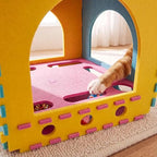 Cat Houses for Indoor Cats, Cute Cat Bed Cave with Soft Pillow, Cat Cube for Multiple Large Cats, Fun Dice Shaped, 17 Inches
