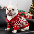 Dog Christmas Sweater Red Plaid Cardigans Dog Christmas Outfit Soft Warm Knitted Pet Clothes Cold Weather Puppy Clothes for Small Medium Large Dogs Cats - Image 5