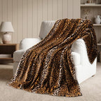Vessia Leopard Throw Blanket for Couch, Soft Flannel Fleece, 50 x 60 in - Image 3