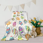 Happy Easter Day Eggs Throw Blanket, Soft Anti-Pilling Fleece Blankets,Cute Easter Gift for Gril Women, Easter Eggs Decor Indoor, Lightweight Flannel Blanket for Couch Sofa Bed 50X60 Inches - Image 4