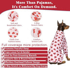 Dog Pajamas Lightweight Dog Onesies Soft Stretchy Tiny Outfit Clothes for Small Medium Large Puppy Pjs Clothes Doggie Cat Pet Boys Girls Outfit (Large (20-30lb), Red Heart) - Image 3