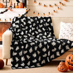 BEDELITE Ghost Halloween Throw Blanket Decor & Gift, Black, 50"x60" - Image 2