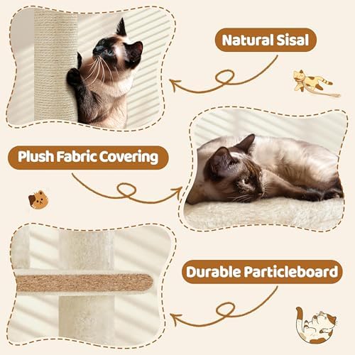 Yaheetech 70in Multi-Level Sturdy Cat Tree, Condo, Sisal Scratching Posts - Image 5
