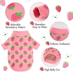 Dog Sweater Cute Strawberry Dog Clothes Pullover Knitted Sweaters for Small Medium Dogs Cats Girl Thick Warm Puppy Clothes for Chihuahua Yorkie Bulldog Cold Weather Pet Outfits - Image 4