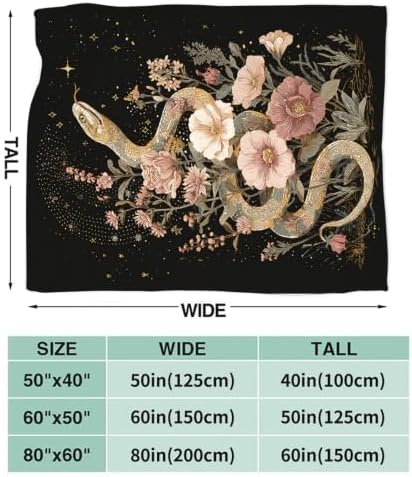 Golden Snake Blanket Snake Throw Stuff Gifts for Girls 60"x50" - Image 2