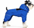 LOVELONGLONG Waterproof Dog Raincoat with Removable Hood – Outdoor Full Body Dog Jacket, Windproof Snowproof Shell Suit – All Season Pet Rain Gear Blue S