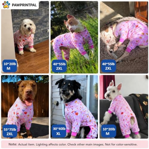 Dog Pajamas for Medium and Large Dogs, Pink Cat Cupcake, M - Image 6
