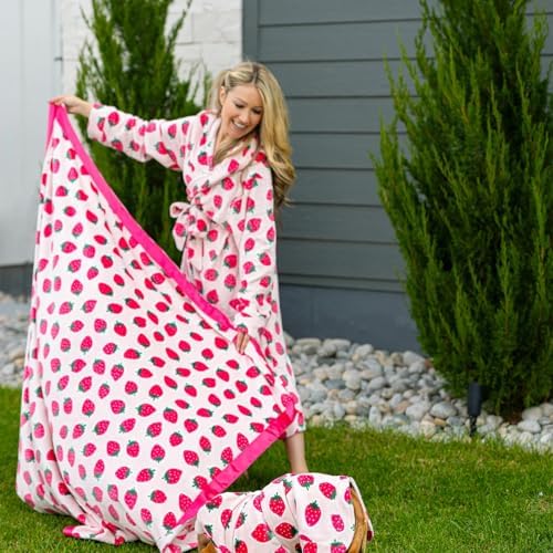 Darren & Phillip Cutie Frutti Strawberry Blanket - Ultra-Soft Blankets Made with Plush Fleece - Perfect as a Dog Bed Blanket or for Cuddling with Your Pup - Ultra-Snuggly Blankets for Dogs & Humans - Image 3