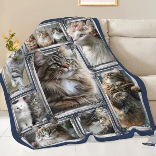 Maine Coon Cat Blanket Cute Kitten Throw Stuff Gifts 50"x40" - Image 4