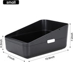 Sfozstra Small Cat Litter Box: Leak Resistant Removable Tray Modern Style | Cats Under 8 lbs/ Anti Tracking Pedal / Easy Cleaning / Apartment Friendly/ Minimalist Black Look