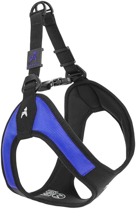 Gooby Escape Free Easy Fit Harness - Blue, Small - No Pull Step-in Patented Dog Harness with Quick Release Buckle for Small to Medium Dogs