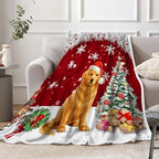 Christmas Throw Blanket Soft and Warm Throw Blankets for Couch Sofa Bed Winter Holiday Snowflakes Cute Dog Decorative Cozy Blanket Blanket 50"x60" - Image 5
