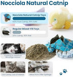 Nocciola Catnip Toys, 5 Pack Cat Toys for Indoor Cats with 100% Natural Catnip, Cotton-Free Kitten Toys in Assorted Colors, Soft Surface, Teething, Chewing & Kicker Floppy Fish Cat Toys - Image 2