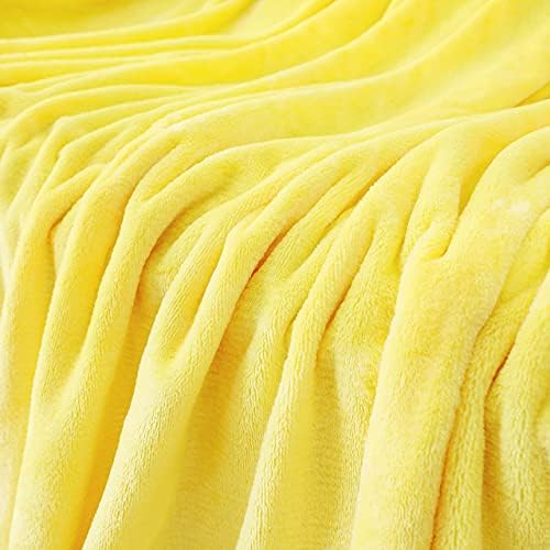 Yellow Fleece Plush Throw Blanket 90"x90"for Couch Sofa Fuzzy Cozy Flannel - Image 6