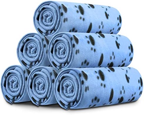 Comsmart Dog Blankets, 6 Pack Fleece Pet Blankets, 39x35 inches, Blue by Comsmart