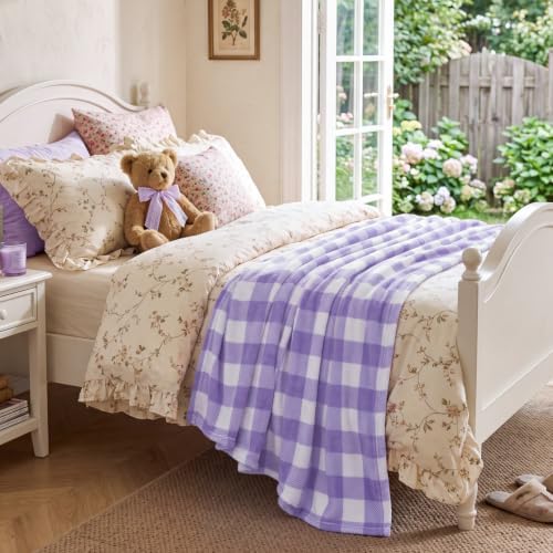 BEDELITE Buffalo Plaid Flannel Fleece Twin Blanket for Couch & Bed - Image 6