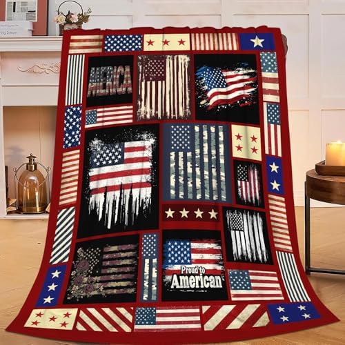 Veteran Blanket American Flag Throw Blanket Veterans Day Gifts for Men Women Adults Super Soft Cozy Plush Fluffy Fuzzy Fleece Blanket Home Decor 60''X80'' - Image 3