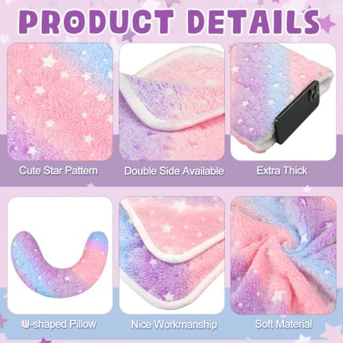 Namalu 3 Pack Soft Cat Bed Mat with Blanket and Pillow, Colorful Star - Image 3