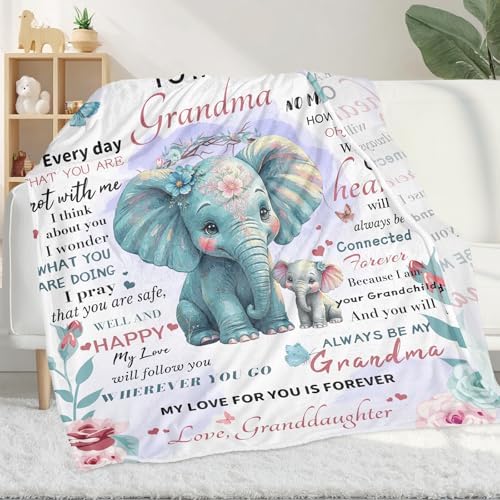 Grandma Gifts for Women Birthday, Grandma Blanket Soft Cozy, Birthday Presents for Women Grandmother, Mothers Day Presents, White Elephant Gifts, Throw Blanket 50"x 60" - Image 3