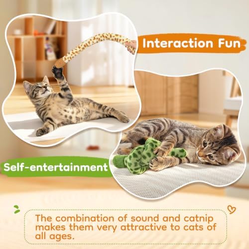ETEKYER Cat Toys Tail, 2 Pack, 23.8 Inches Indoor Catnip Cat Kicker Toy - Image 6