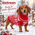 Dog Sweater for Large Dogs Girl Boy Winter, Dog Clothes, Red, 2XL - Image 7