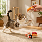 Glaciart One Wool Sushi Cat Toy Set with Catnip, 4 Pcs Cute Felt Cat Toys for Interaction and Boredom Relief, Encourages Exercise, Exploring and Play - Image 6