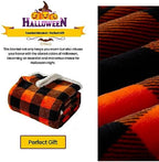 Touchat Halloween Blanket Twin Size 60" X 70"，Fall Autumn Harvest Sherpa Fuzzy Fluffy Soft Cozy Blankets, Fleece Flannel Plush Microfiber Throw for Couch Bed Sofa, Halloween Decor (Orange) - Image 6