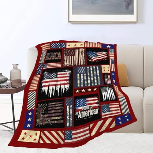 Veteran Blanket American Flag Throw Blanket Veterans Day Gifts for Men Women Adults Super Soft Cozy Plush Fluffy Fuzzy Fleece Blanket Home Decor 60''X80'' - Image 6