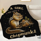 Chipmunk Blanket for Girls Women Boys Men Adults Kids Soft Cozy Fleece Tamias Squirrel Throw Blankets Gifts Warm Flannel Plush Lightweight Decor for Couch Bed Sofa 60"X50" - Image 5