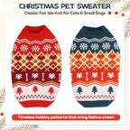 DENTRUN Winter Cat Knit Sweater, Red-Green Warm Clothes for Kitten Outfit - Image 2