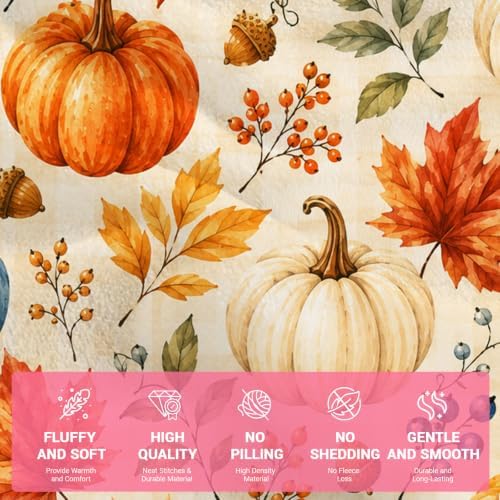Cozy Fall Blankets and Throws, Pumpkin Blanket for Couch, Autumn Throw Blanket 40" x 60" - Image 5