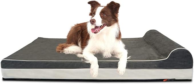 Laifug Orthopedic Dog Beds for Large Dogs,4.5" Memory Foam Dog Beds,Durable Water Proof Liner Removable and Washable, Nonskid Bottom, Grey 46"x28"x8"