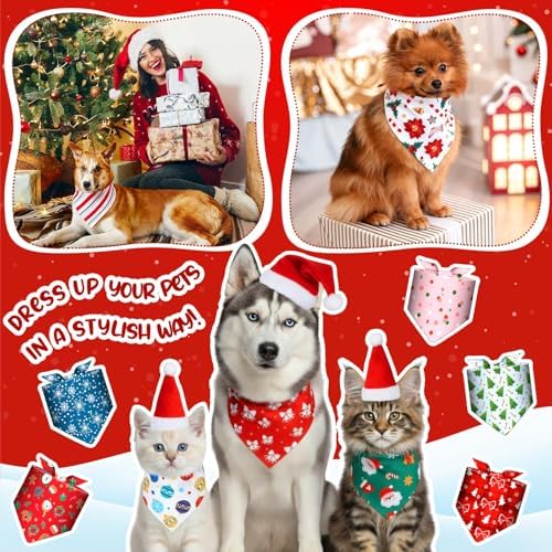 Geyoga 240 Pcs Christmas Dog Bandanas Bulk Xmas Pet Bibs Triangle Scarf - Image 6