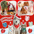 Geyoga 240 Pcs Christmas Dog Bandanas Bulk Xmas Pet Bibs Triangle Scarf - Image 6
