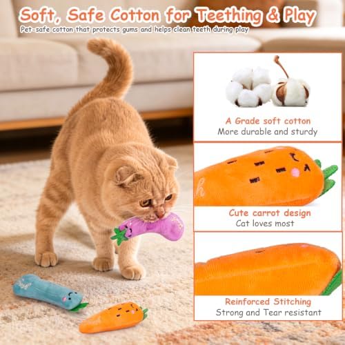 ETEKYER 5Pcs Catnip Cat Toys for Indoor Cats Kitten, Cute Vegetable Shape - Image 4