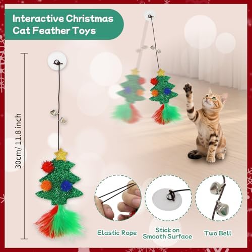 Plaid Cat Tunnel Christmas Tree Skirt, Multifunctional Christmas Tree Protector Cat Washable Indoor Cat Donut Cave Bed Kitty Hideout Tubes for Small Animal,32"×10" - Image 6