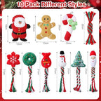 Soulchen 10 Pcs Christmas Dog Toys Plush Squeaky Puppy Toy - Image 2