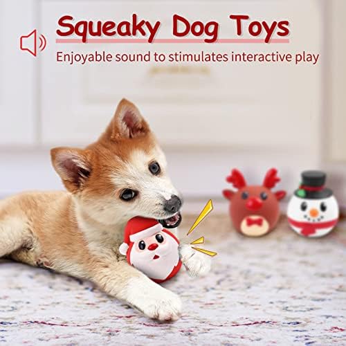 Malier 3 Pack Christmas Dog Toys, Funny Latex Dog Chew Toy, Squeaky Interactive Dog Toys for Puppy Small Medium Pets Dogs - Image 2