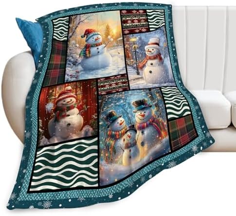 Snowmen Blanket Christmas Winter Snowmen Lover Throw Blankets Gifts for Girls Boys Kids Soft Cozy Fleece Plush for Couch Sofa Bed 60"x50" by Unknown