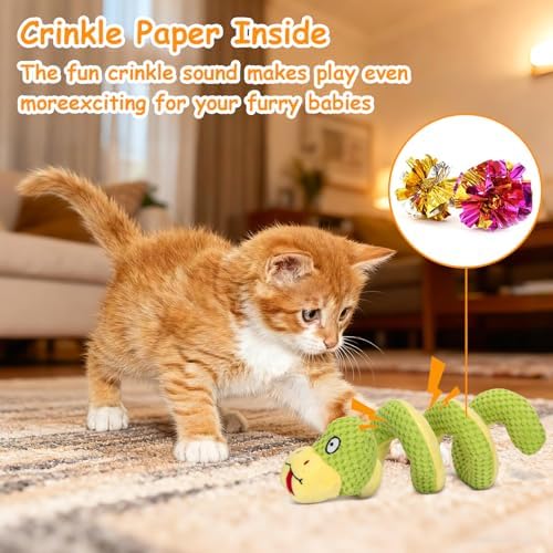 Retro Shaw 11"Snake Cat Toys Catnip Interactive Toy for Indoor Cats Kittens - Image 6